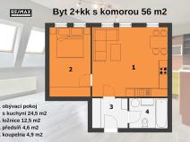 Prodej bytu 2+kk, Holubice, Lesní, 56 m2