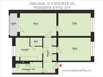 Prodej bytu 3+1, Jihlava, U Cvičiště, 80 m2