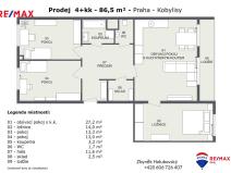 Pronájem bytu 4+kk, Praha - Kobylisy, Pohnertova, 86 m2