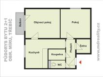 Prodej bytu 2+1, Třebíč, Obránců míru, 536 m2