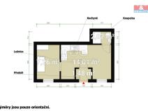 Pronájem bytu 1+kk, Bor - Kosov, 25 m2