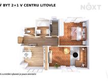Pronájem bytu 2+1, Litovel, Mlýnská, 55 m2
