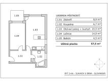 Pronájem bytu 2+kk, Slavkov u Brna, Slovanská, 57 m2