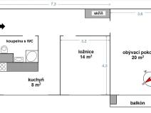 Prodej bytu 2+1, Kolín, Seifertova, 62 m2