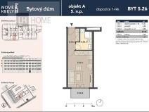 Prodej bytu 1+kk, Praha - Kbely, 26 m2