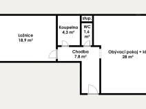 Prodej bytu 2+kk, Praha - Horní Měcholupy, Boloňská, 65 m2