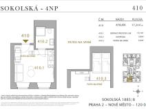 Pronájem bytu 1+kk, Praha - Nové Město, Sokolská, 17 m2
