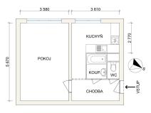 Prodej bytu 1+1, Český Těšín, Hrabinská, 40 m2