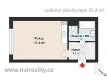 Prodej bytu 1+kk, Jihlava, 32 m2