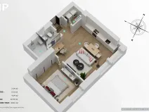 Pronájem bytu 2+kk, Hradec Králové, Eliščino nábřeží, 44 m2