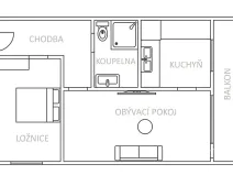 Pronájem bytu 2+1, Bílina, Bezejmenná, 49 m2