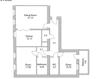 Pronájem bytu 3+1, Praha - Holešovice, Umělecká, 93 m2