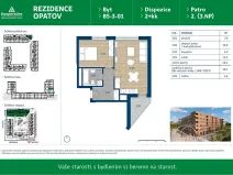 Pronájem bytu 2+kk, Praha - Chodov, Líbalova, 50 m2