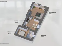 Pronájem bytu 2+1, Hodkovice nad Mohelkou, Liberecká, 41 m2