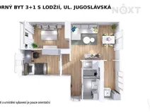 Pronájem bytu 3+1, Šumperk, Jugoslávská, 68 m2