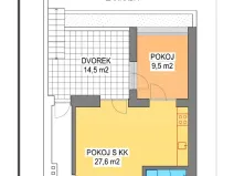 Pronájem bytu 2+kk, Brno, Churého, 41 m2