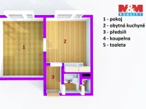 Prodej bytu 1+1, Bílina - Teplické Předměstí, Sídliště Za Chlumem, 35 m2