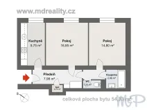 Prodej bytu 2+1, Brno, Bayerova, 54 m2