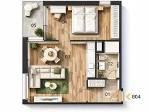 Pronájem bytu 2+kk, Praha - Háje, Ocelíkova, 51 m2