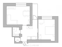 Pronájem bytu 2+kk, Praha - Podolí, Jeremenkova, 49 m2