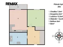 Pronájem bytu 2+kk, Praha - Modřany, Československého exilu, 50 m2