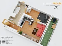 Pronájem bytu 2+kk, Praha - Ruzyně, Dědinská, 42 m2