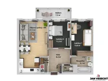 Pronájem bytu 3+kk, Praha - Čakovice, Marie Podvalové, 70 m2