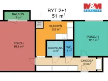 Prodej bytu 2+1, Jeseník, Halasova, 51 m2