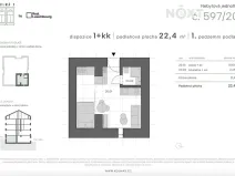 Prodej bytu 1+kk, Praha - Vysočany, Kolmá, 23 m2
