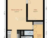 Pronájem bytu 2+kk, Praha - Bohnice, Poznaňská, 44 m2