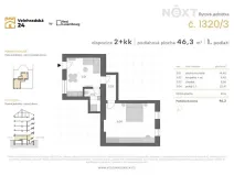 Prodej bytu 2+kk, Praha - Vinohrady, Velehradská, 43 m2
