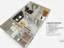 Pronájem bytu 3+kk, Lázně Toušeň, Na Ostrůvku, 63 m2