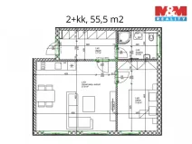 Pronájem bytu 2+kk, Radnice, Na Potocích, 57 m2