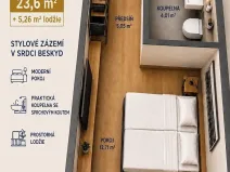 Prodej apartmánu, Čeladná, 22 m2