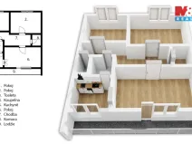Prodej bytu 3+1, Kladno - Kročehlavy, Děčínská, 76 m2