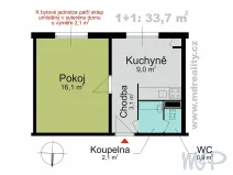 Prodej bytu 1+1, Jihlava, Zahradní, 33 m2