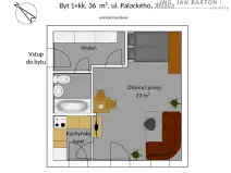 Pronájem bytu 1+kk, Jihlava, Palackého, 35 m2