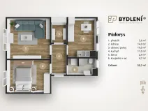 Pronájem bytu 2+1, Teplice, Bílinská, 55 m2