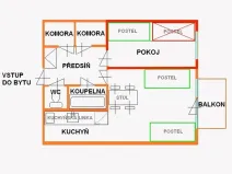 Pronájem pokoje, Brno, Běloruská, 10 m2
