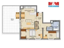 Pronájem bytu 3+kk, Praha - Vysočany, Pod Harfou, 127 m2