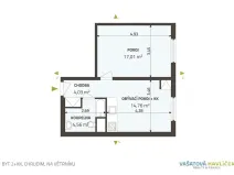 Pronájem bytu 2+kk, Chrudim, Na Větrníku, 41 m2