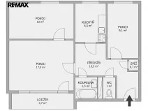 Prodej bytu 3+1, Brno, Okrouhlá, 66 m2