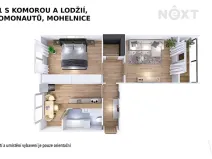 Prodej bytu 2+1, Mohelnice, nám. Kosmonautů, 56 m2