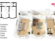 Pronájem bytu 2+1, Náchod, Kamenice, 61 m2