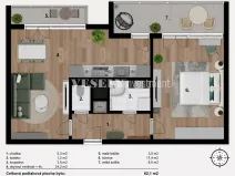 Prodej bytu 2+kk, Praha - Letňany, Tupolevova, 62 m2