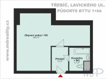 Pronájem bytu 1+kk, Třebíč, Lavického, 38 m2