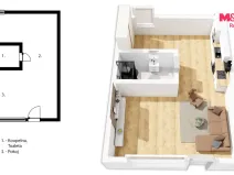 Pronájem bytu 1+kk, Kladno - Švermov, Svojsíkova, 45 m2
