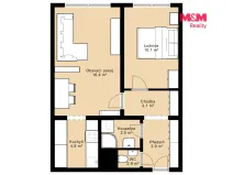 Pronájem bytu 2+kk, Praha - Ruzyně, Vlastina, 41 m2