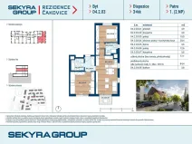 Prodej bytu 3+kk, Praha - Čakovice, Schoellerova, 77 m2