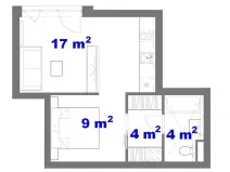 Pronájem bytu 2+kk, Brno, Svitavská, 34 m2